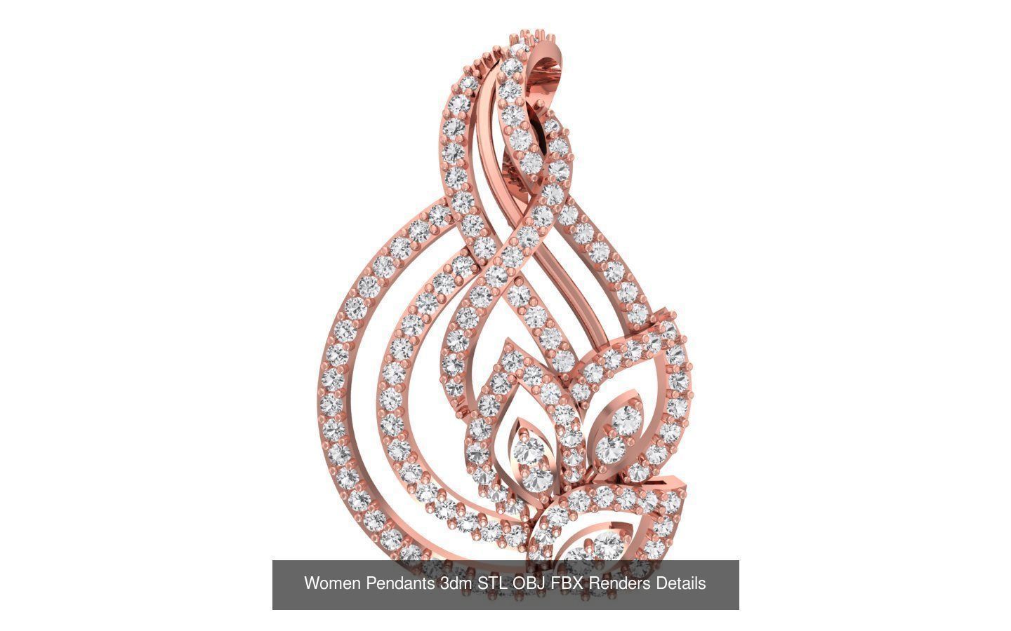 166 Women Pendants 3dm STL OBJ FBX Renders Details Collection _90