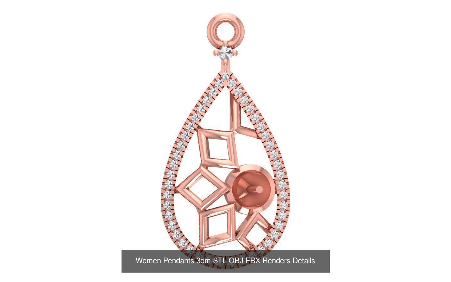166 Women Pendants 3dm STL OBJ FBX Renders Details Collection _136