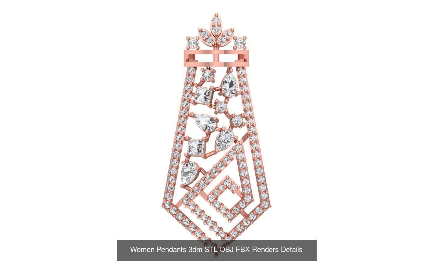 166 Women Pendants 3dm STL OBJ FBX Renders Details Collection _76
