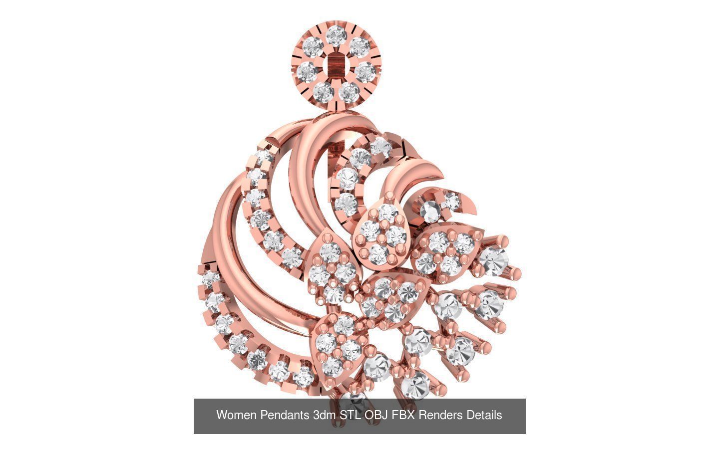 166 Women Pendants 3dm STL OBJ FBX Renders Details Collection _152