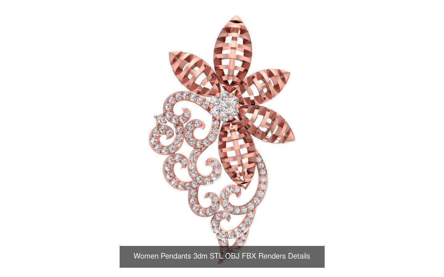 166 Women Pendants 3dm STL OBJ FBX Renders Details Collection _165