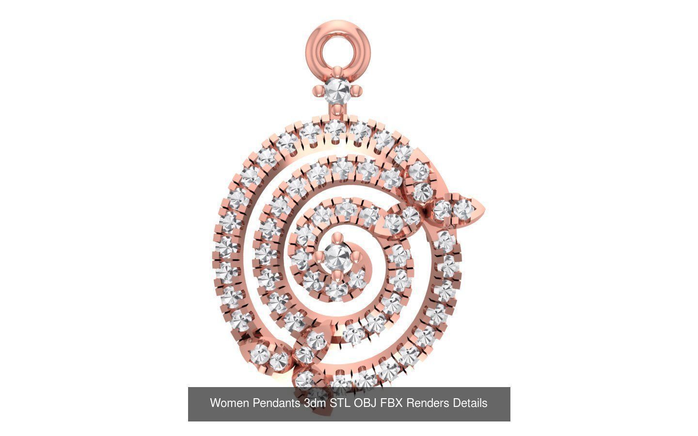 166 Women Pendants 3dm STL OBJ FBX Renders Details Collection _154