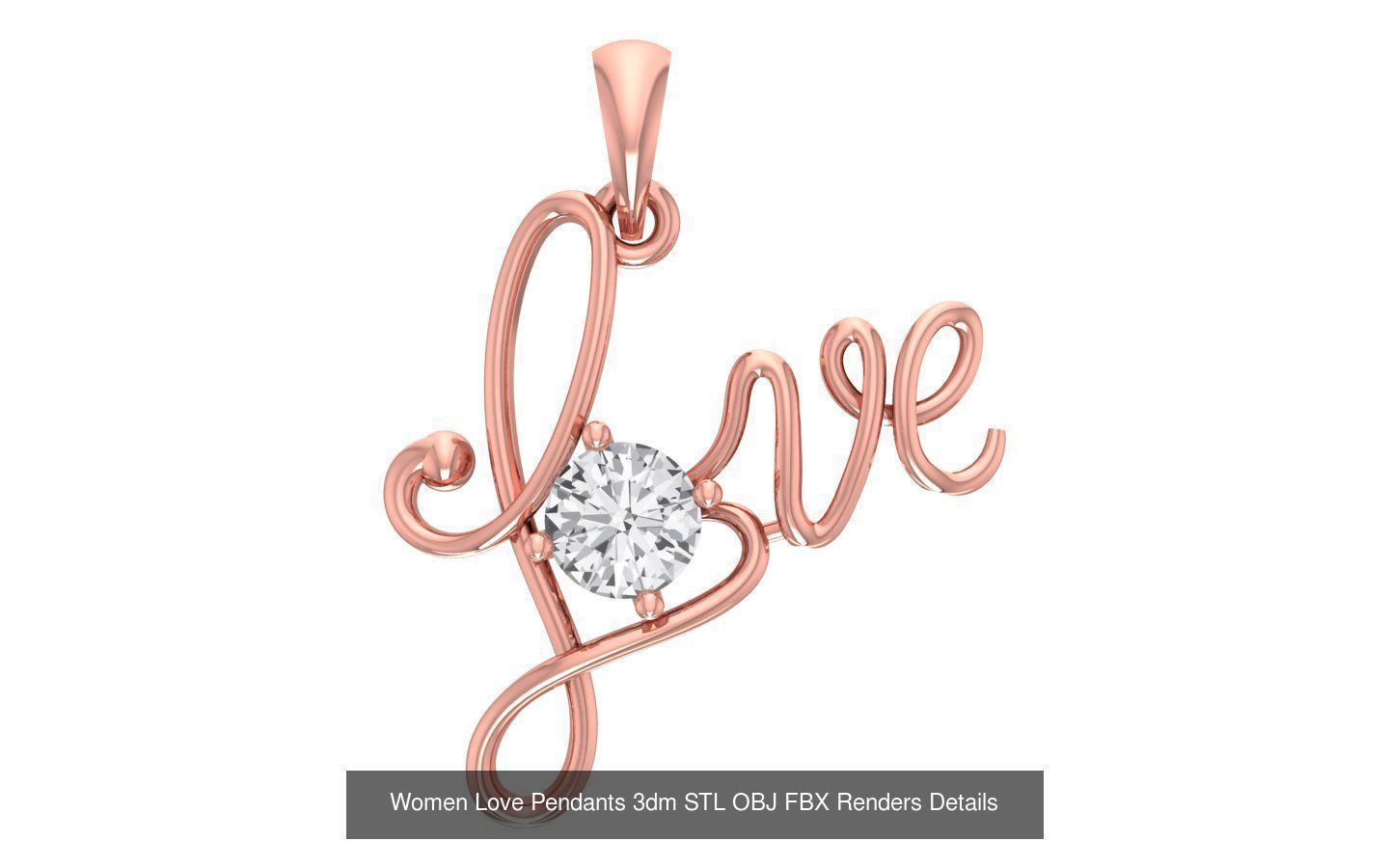 166 Women Pendants 3dm STL OBJ FBX Renders Details Collection _118