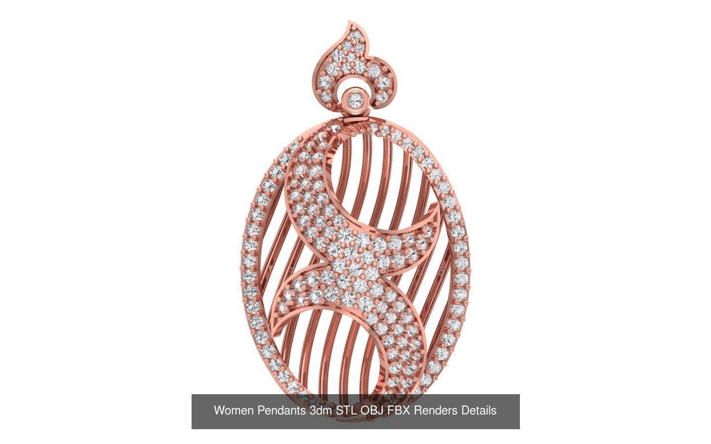 166 Women Pendants 3dm STL OBJ FBX Renders Details Collection _74