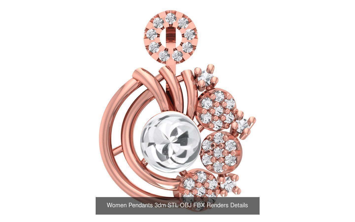 166 Women Pendants 3dm STL OBJ FBX Renders Details Collection _142