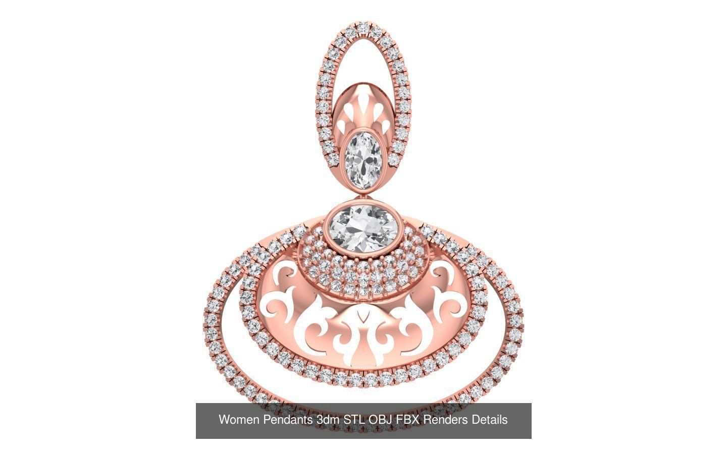 166 Women Pendants 3dm STL OBJ FBX Renders Details Collection _84