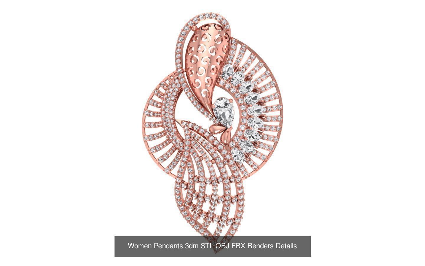 166 Women Pendants 3dm STL OBJ FBX Renders Details Collection _196