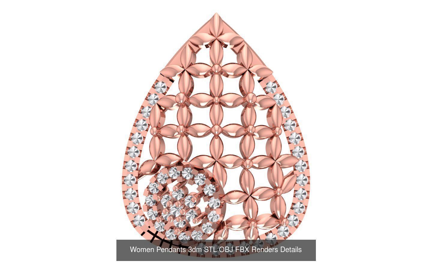 166 Women Pendants 3dm STL OBJ FBX Renders Details Collection _139