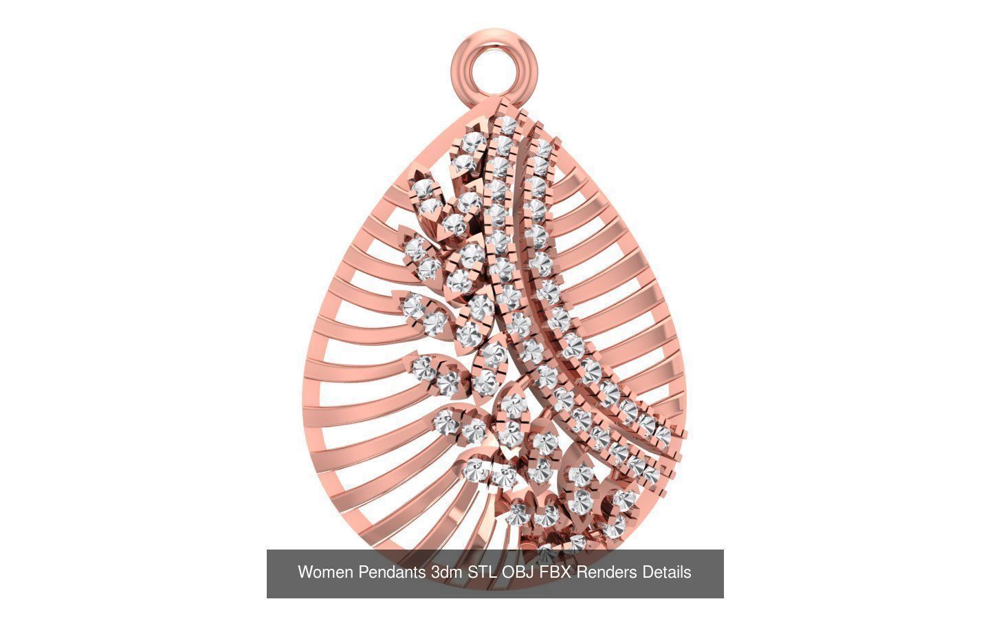 166 Women Pendants 3dm STL OBJ FBX Renders Details Collection _155