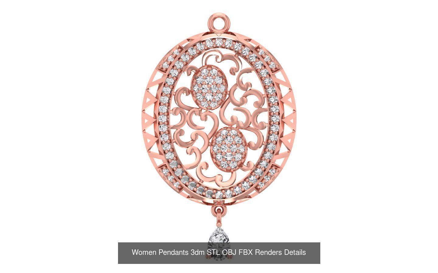 166 Women Pendants 3dm STL OBJ FBX Renders Details Collection _66