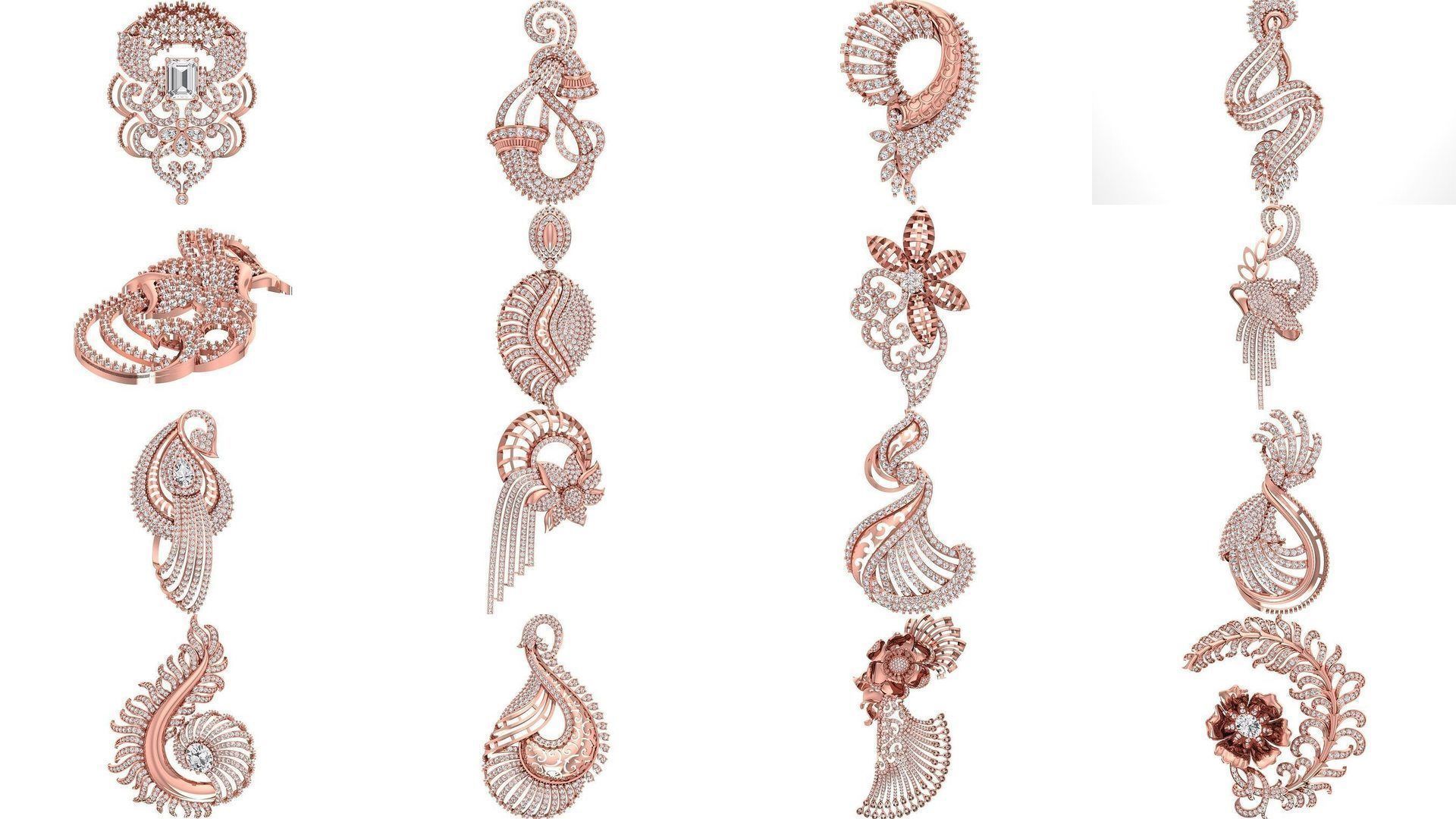 166 Women Pendants 3dm STL OBJ FBX Renders Details Collection _25