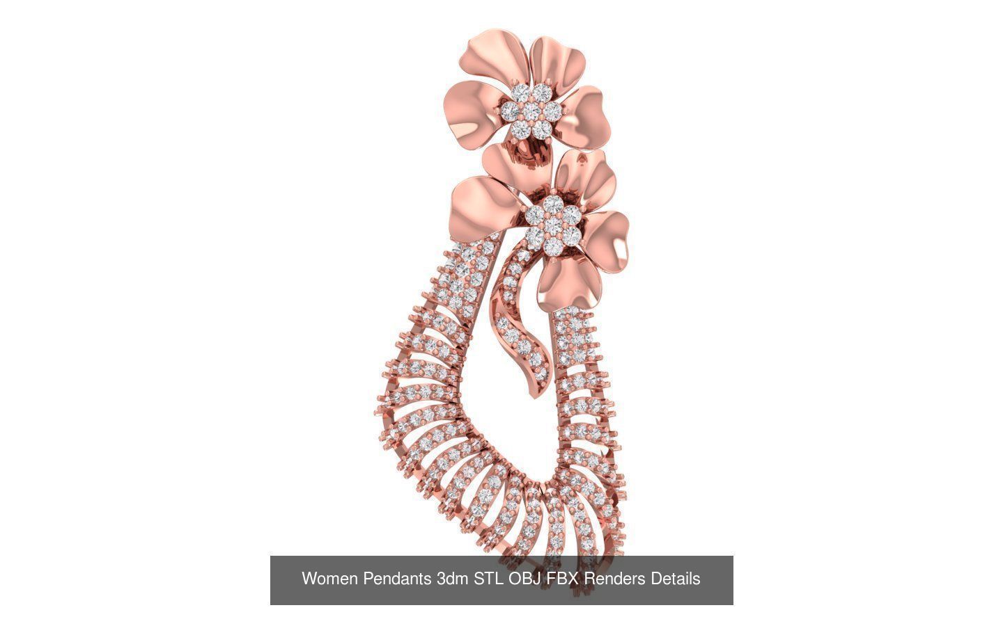 166 Women Pendants 3dm STL OBJ FBX Renders Details Collection _115