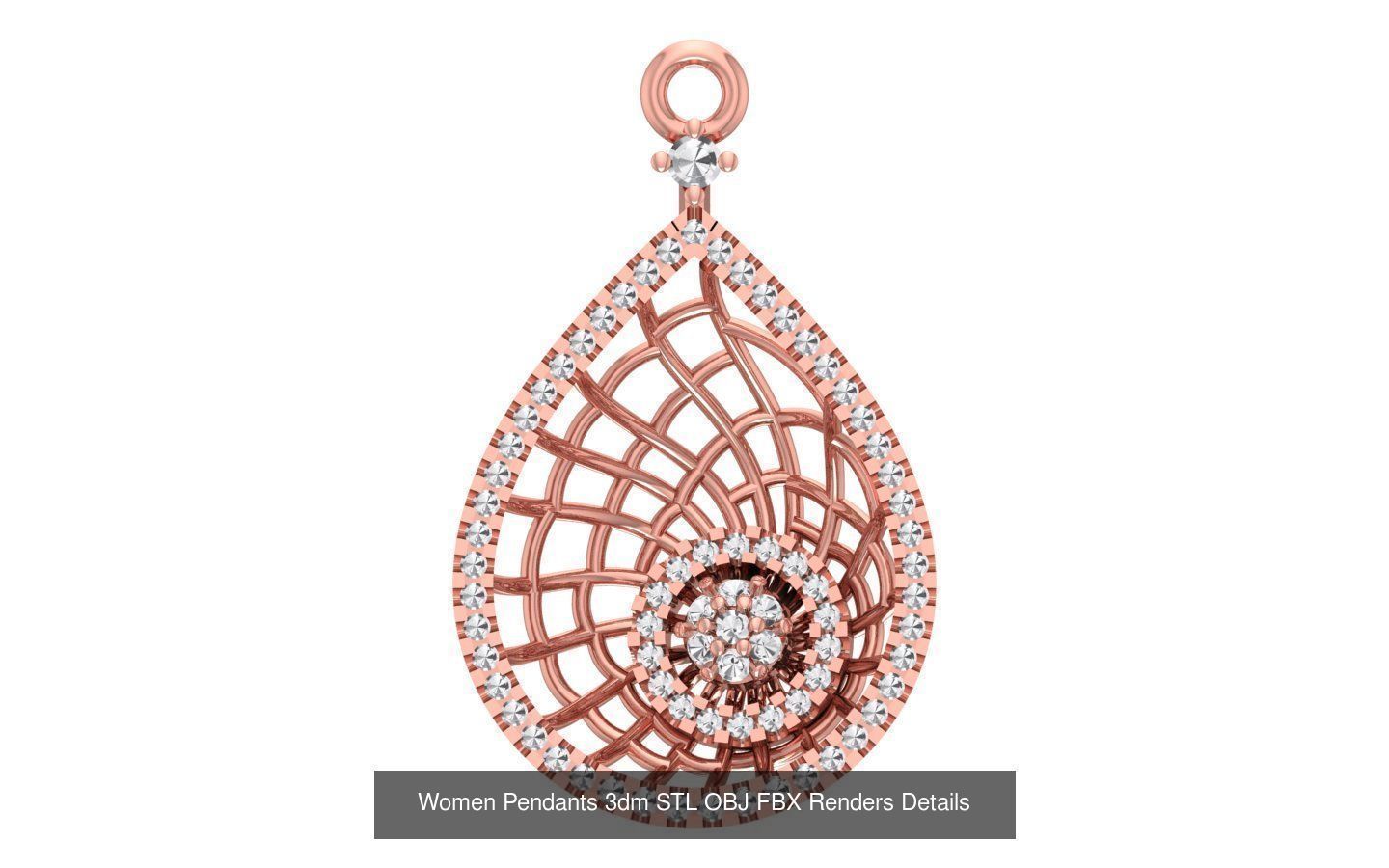 166 Women Pendants 3dm STL OBJ FBX Renders Details Collection _127