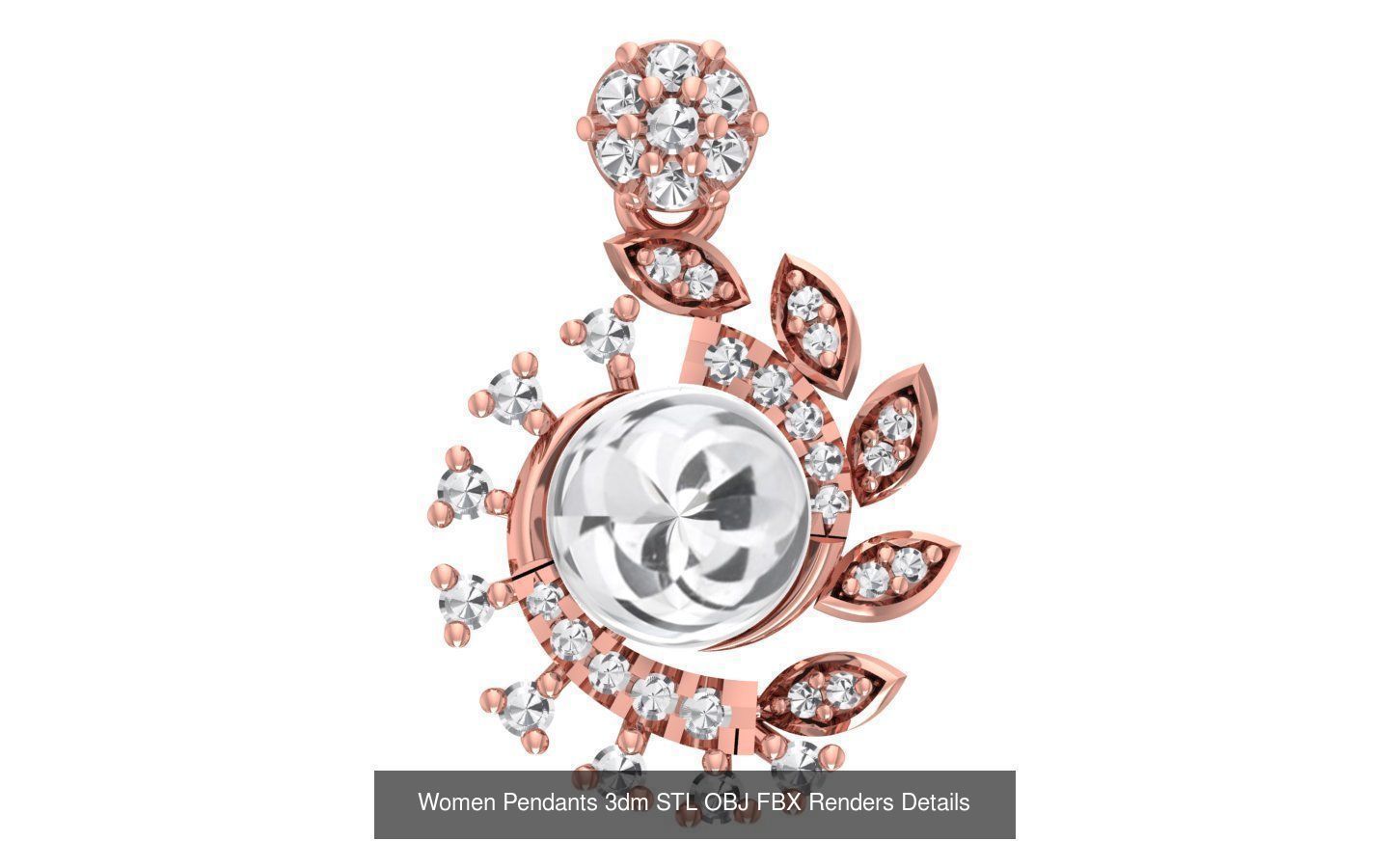 166 Women Pendants 3dm STL OBJ FBX Renders Details Collection _144