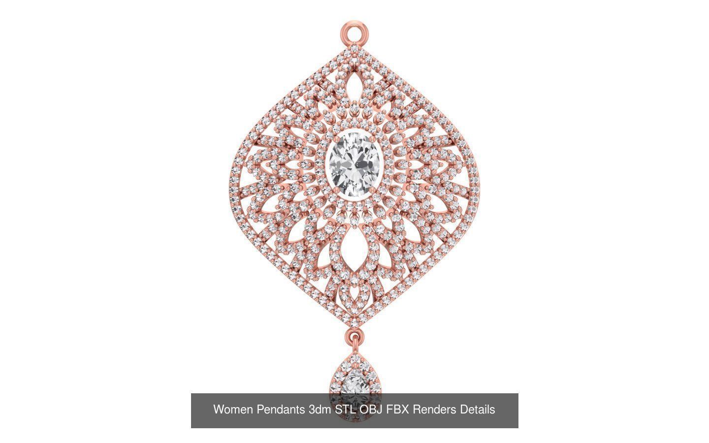 166 Women Pendants 3dm STL OBJ FBX Renders Details Collection _45