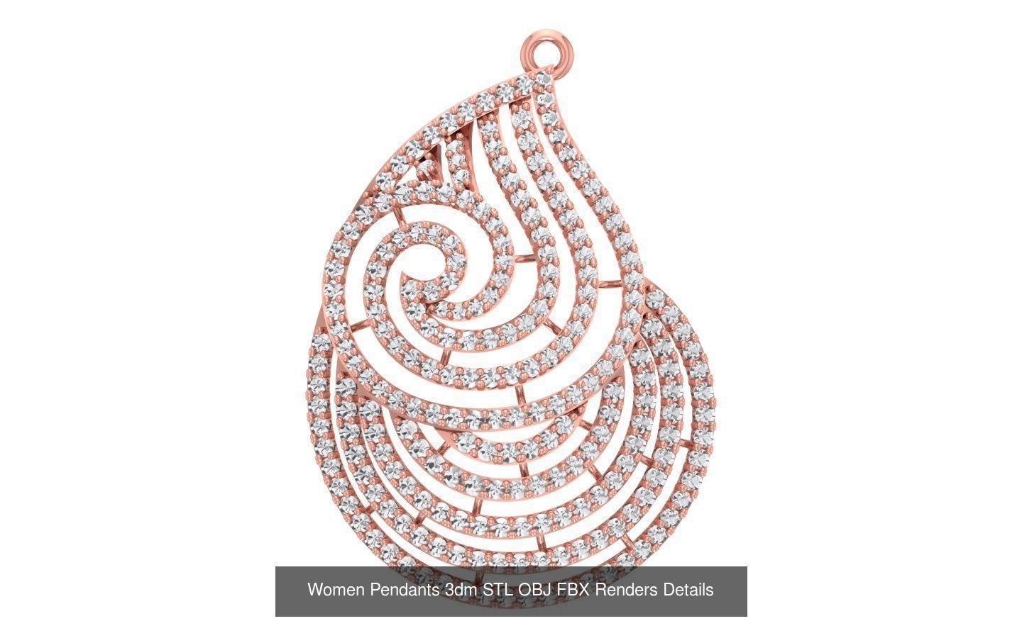 166 Women Pendants 3dm STL OBJ FBX Renders Details Collection _38
