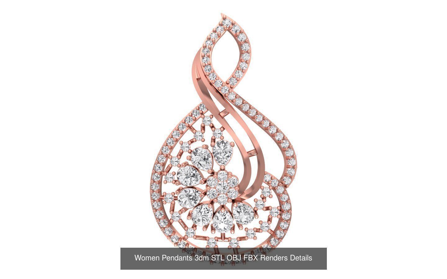 166 Women Pendants 3dm STL OBJ FBX Renders Details Collection _87