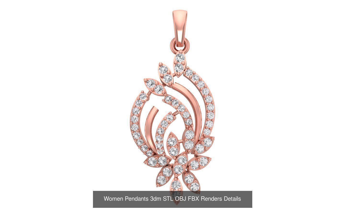 166 Women Pendants 3dm STL OBJ FBX Renders Details Collection _92