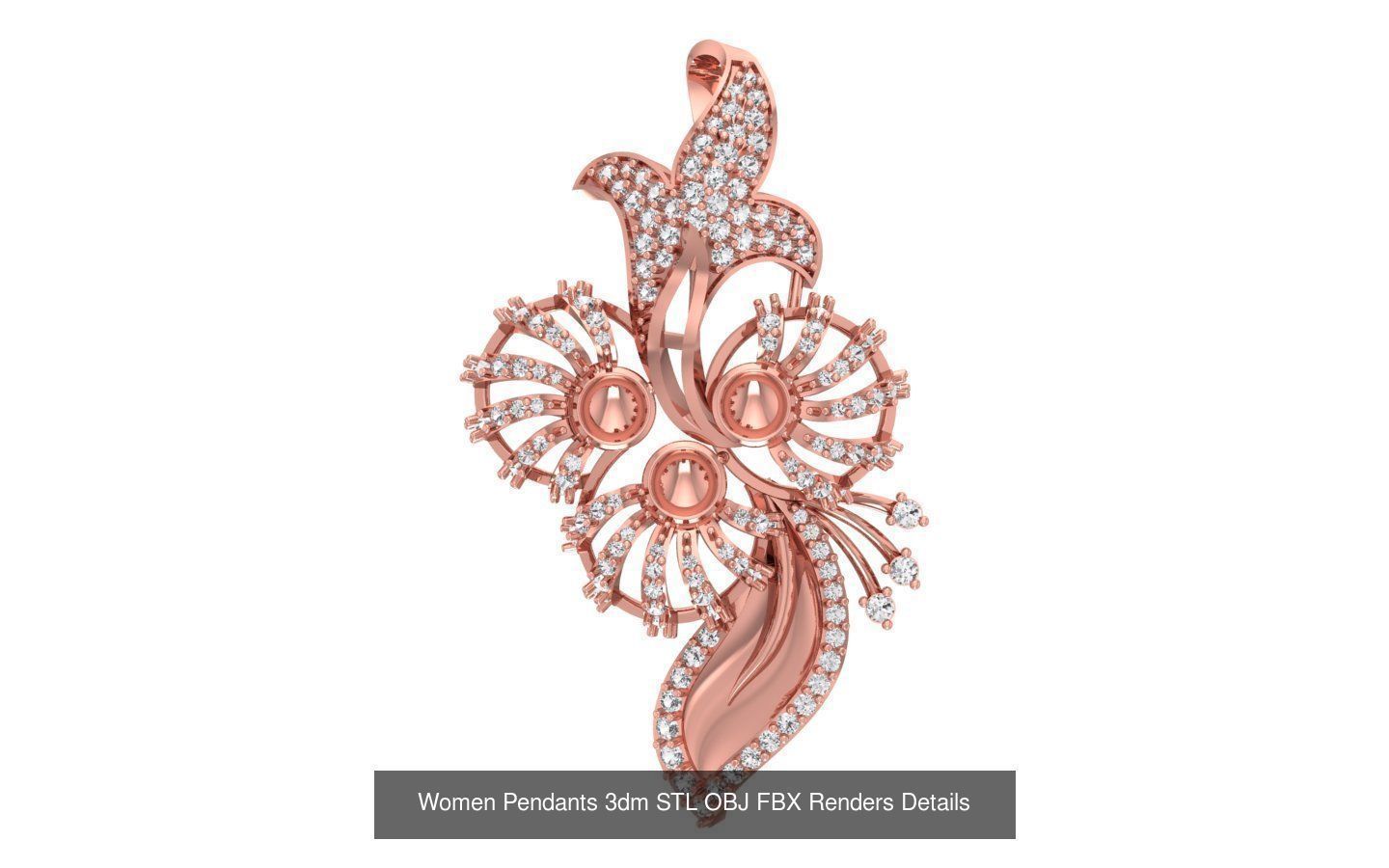 166 Women Pendants 3dm STL OBJ FBX Renders Details Collection _70