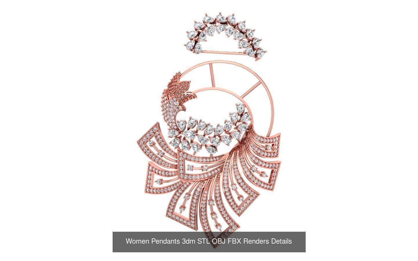 166 Women Pendants 3dm STL OBJ FBX Renders Details Collection _183