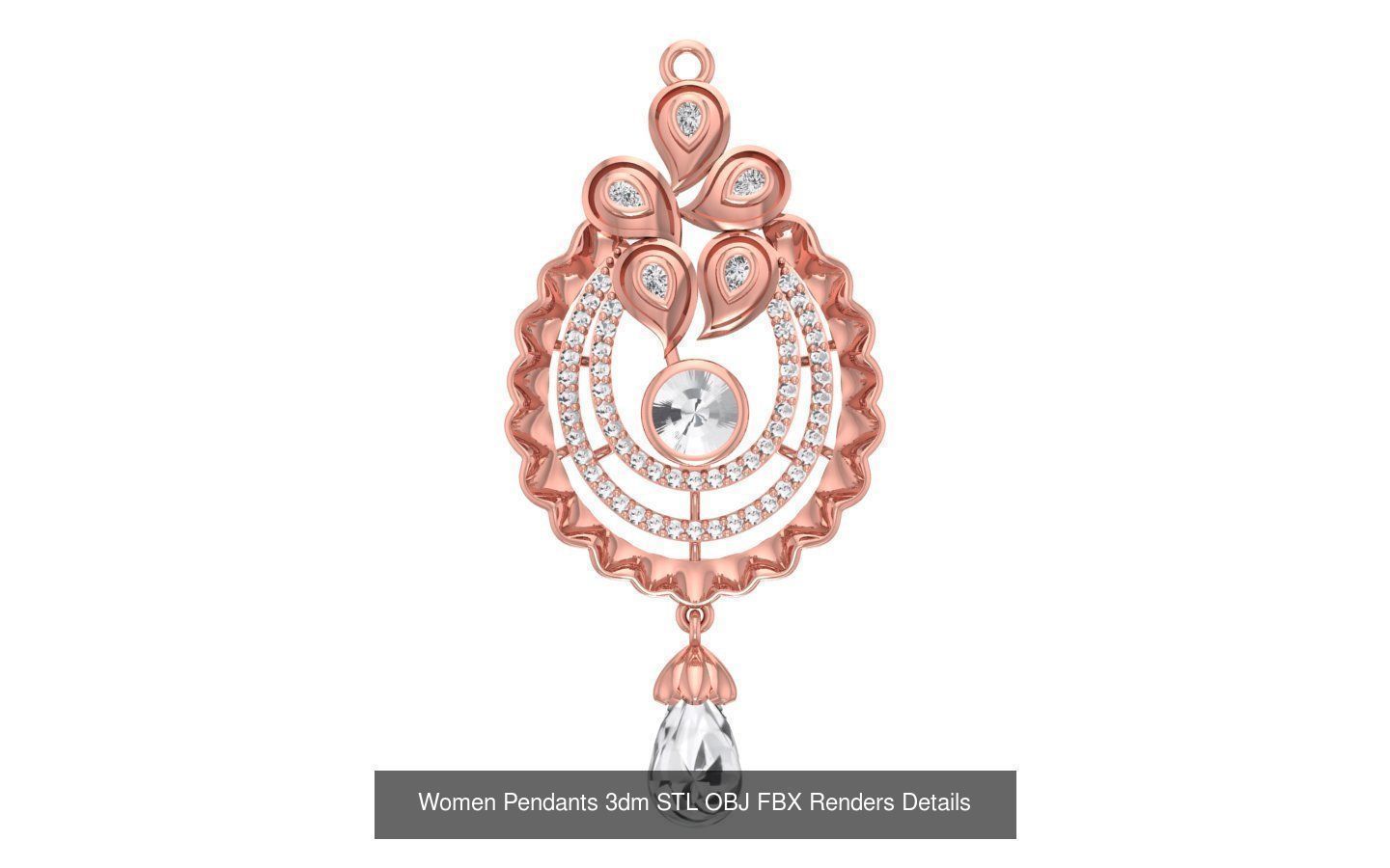 166 Women Pendants 3dm STL OBJ FBX Renders Details Collection _58