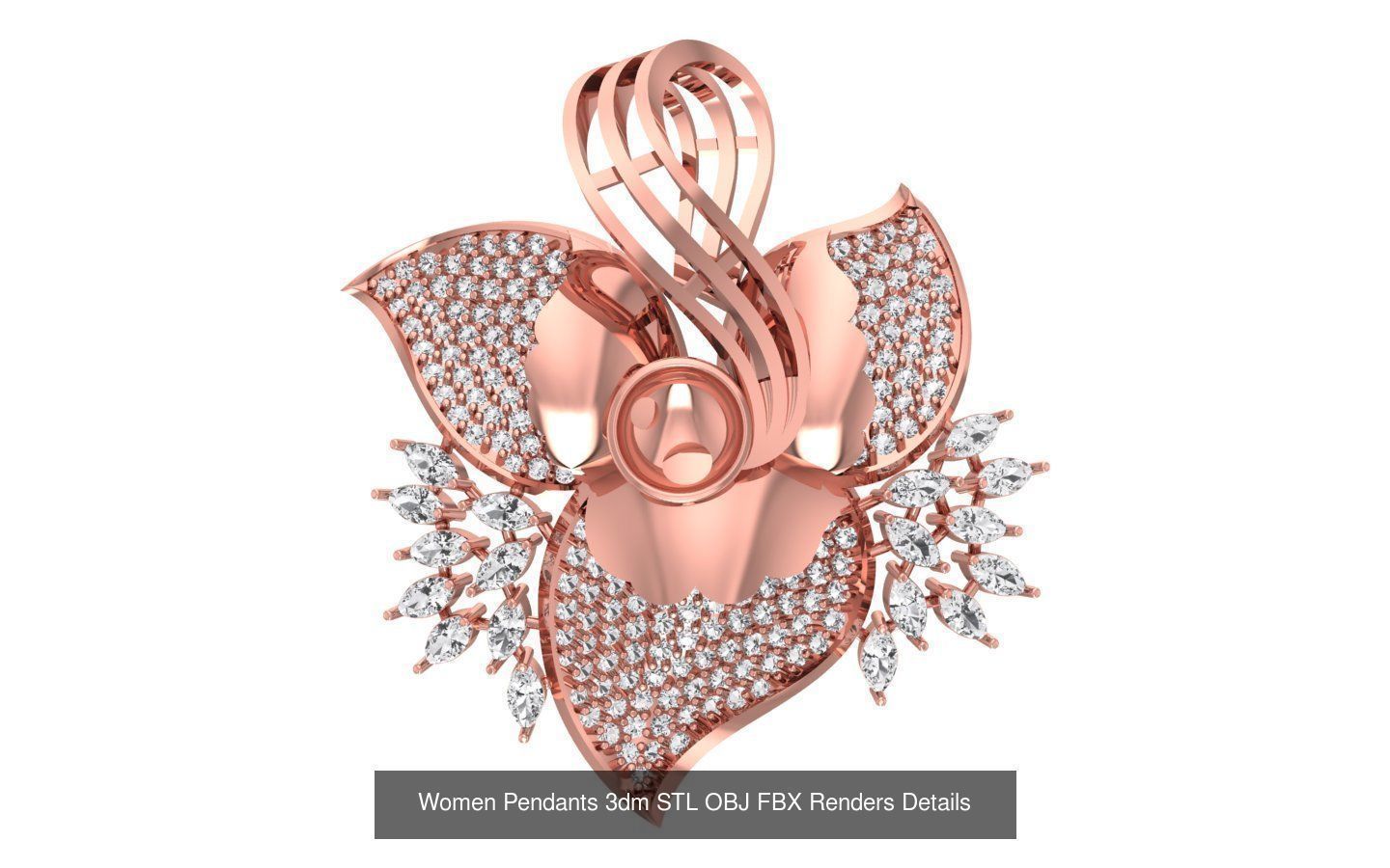 166 Women Pendants 3dm STL OBJ FBX Renders Details Collection _85