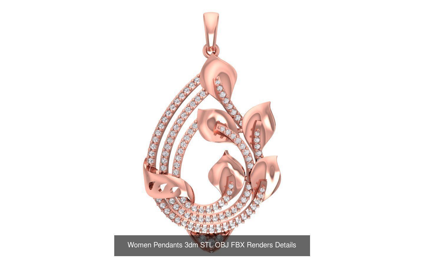 166 Women Pendants 3dm STL OBJ FBX Renders Details Collection _110