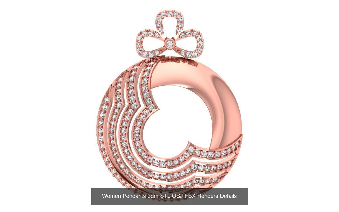 166 Women Pendants 3dm STL OBJ FBX Renders Details Collection _104