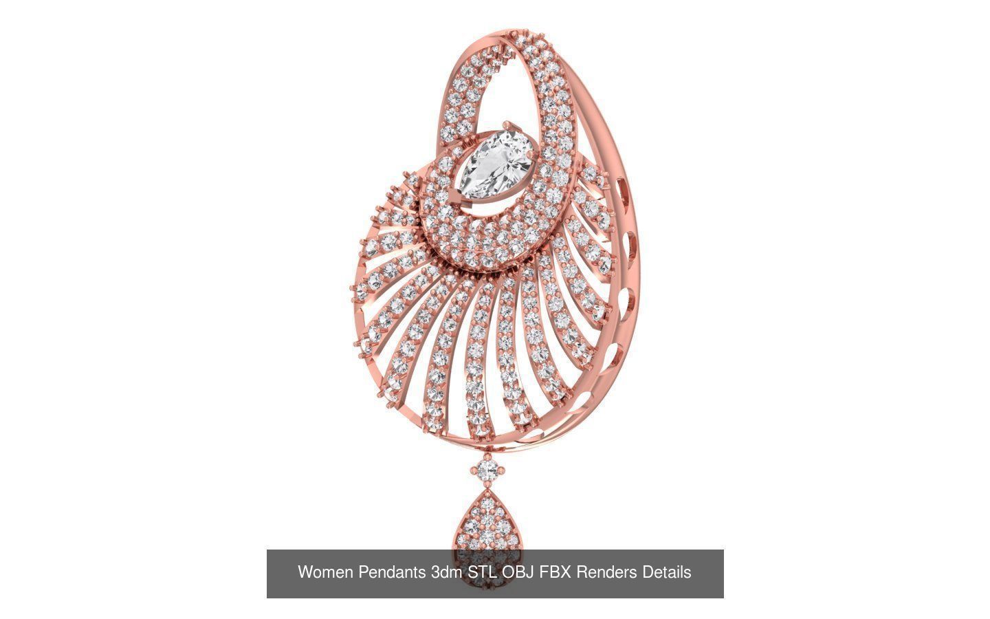 166 Women Pendants 3dm STL OBJ FBX Renders Details Collection _156