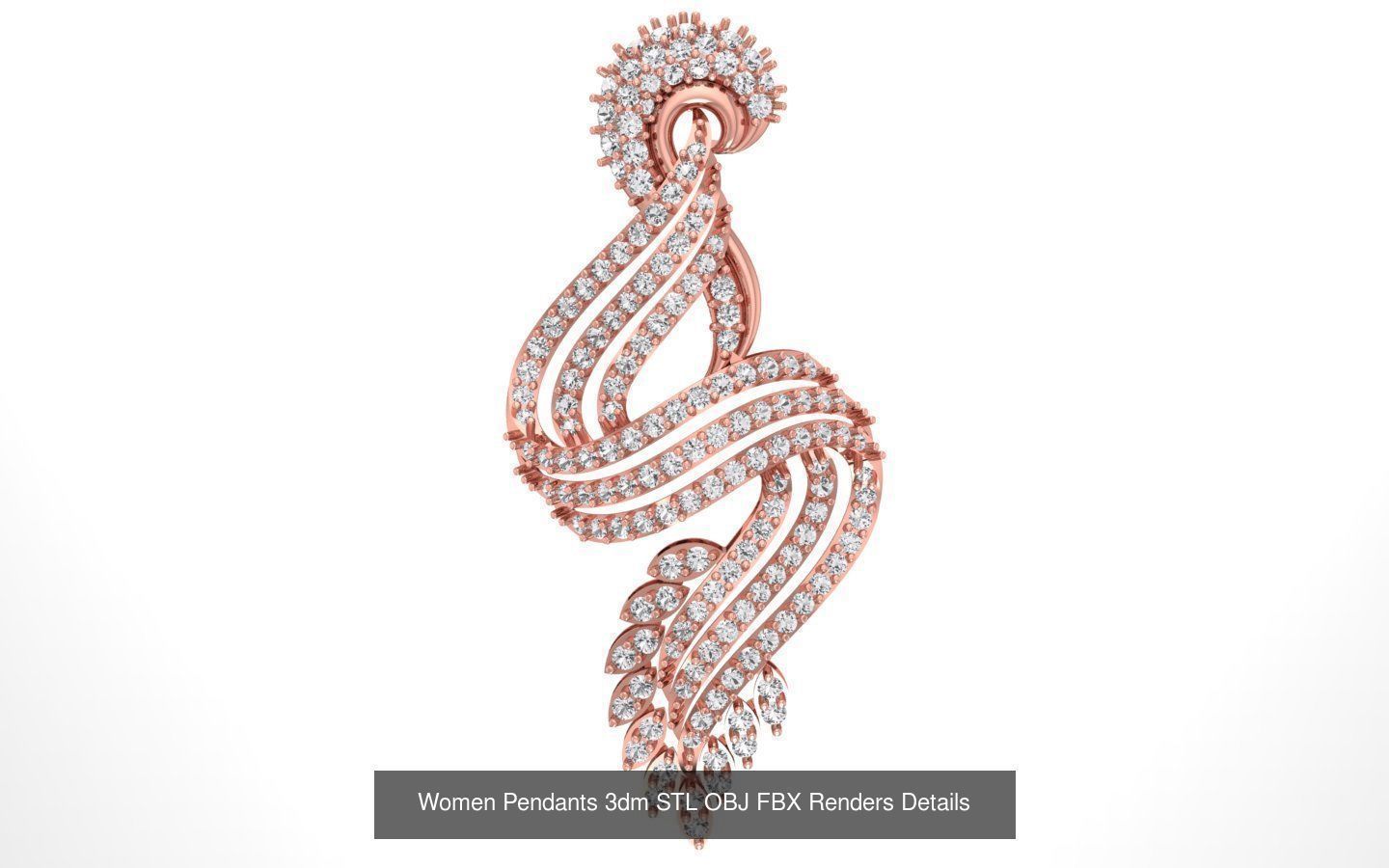 166 Women Pendants 3dm STL OBJ FBX Renders Details Collection _162