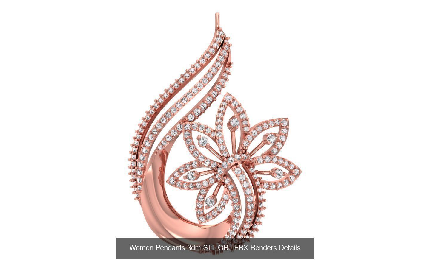 166 Women Pendants 3dm STL OBJ FBX Renders Details Collection _107