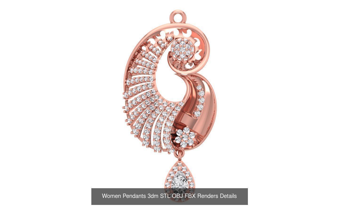 166 Women Pendants 3dm STL OBJ FBX Renders Details Collection _60