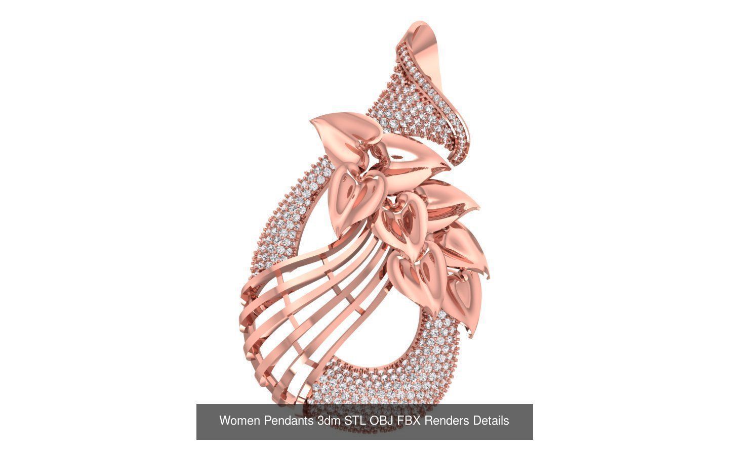 166 Women Pendants 3dm STL OBJ FBX Renders Details Collection _188