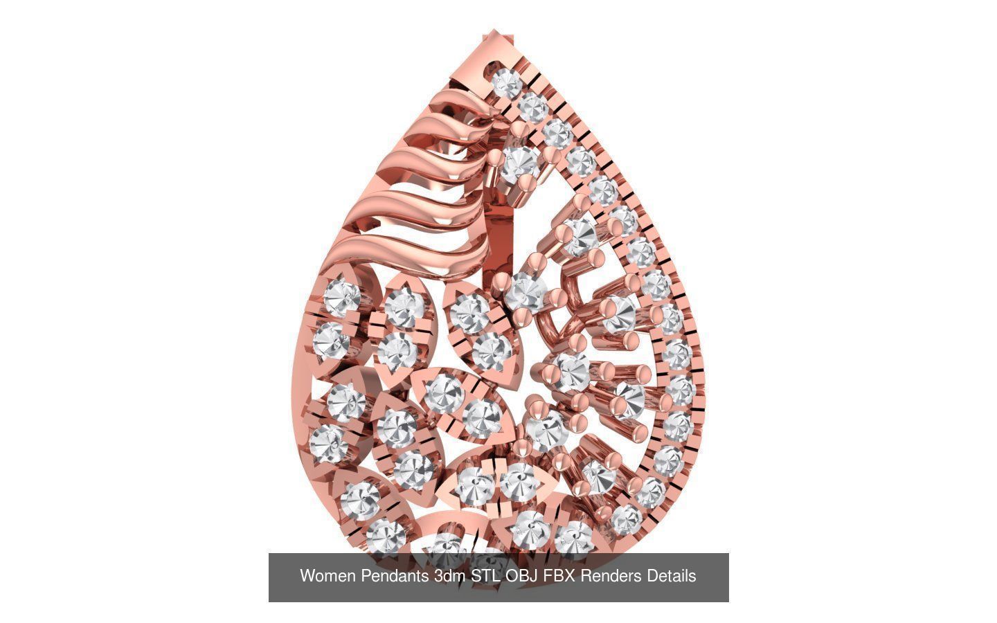 166 Women Pendants 3dm STL OBJ FBX Renders Details Collection _149