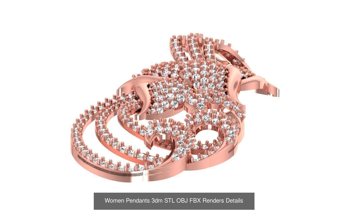 166 Women Pendants 3dm STL OBJ FBX Renders Details Collection _163