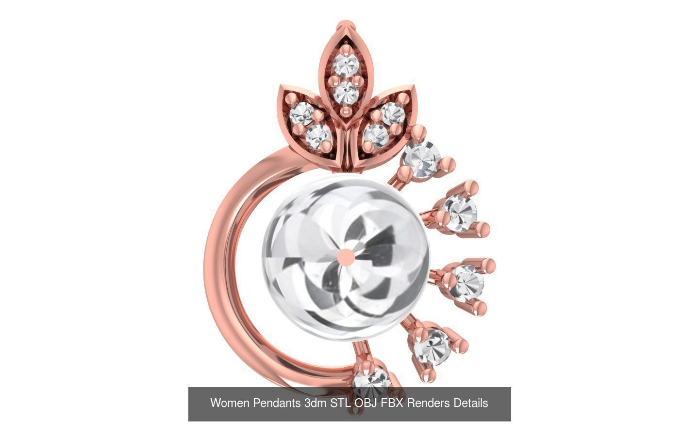 166 Women Pendants 3dm STL OBJ FBX Renders Details Collection _141