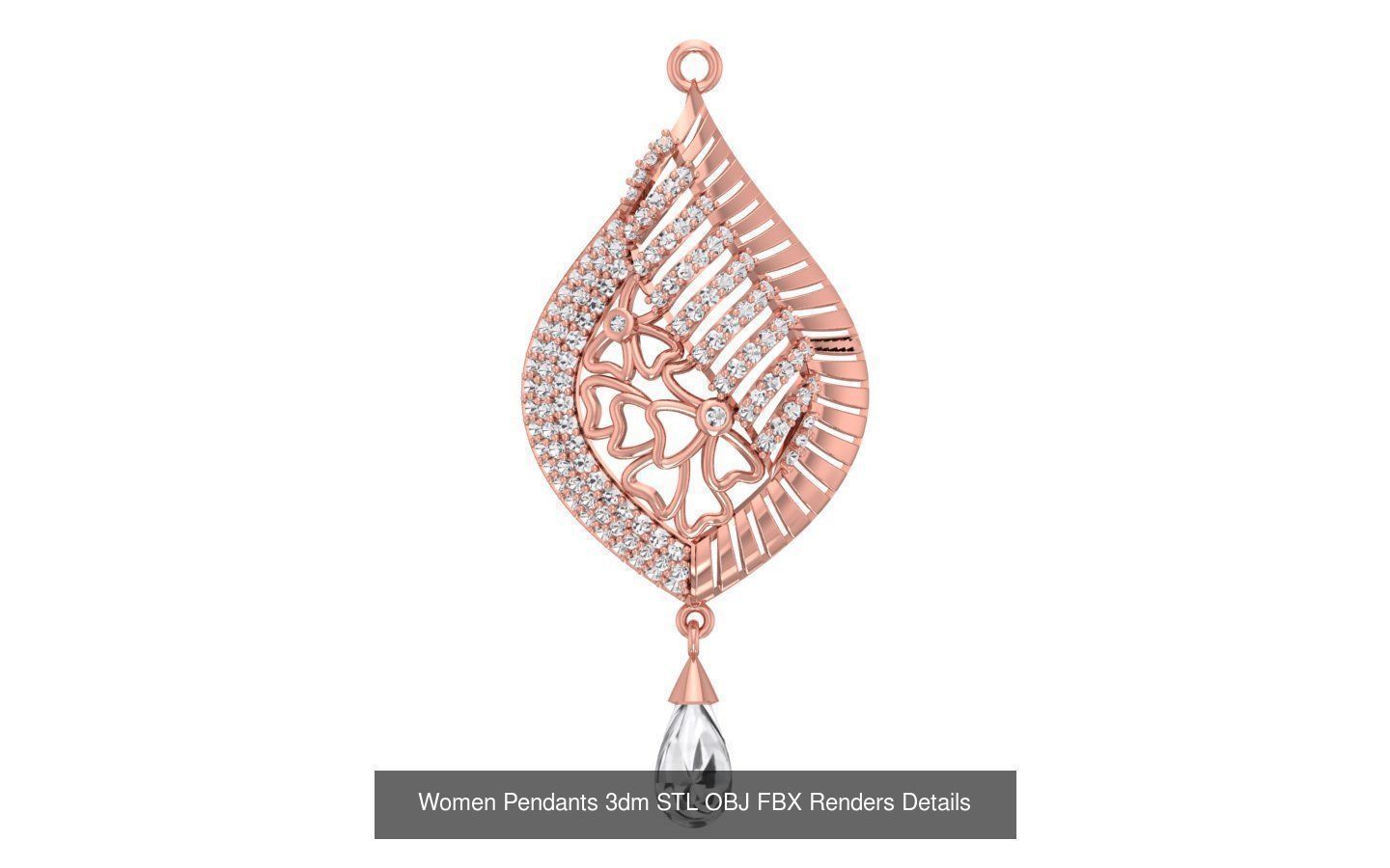 166 Women Pendants 3dm STL OBJ FBX Renders Details Collection _44