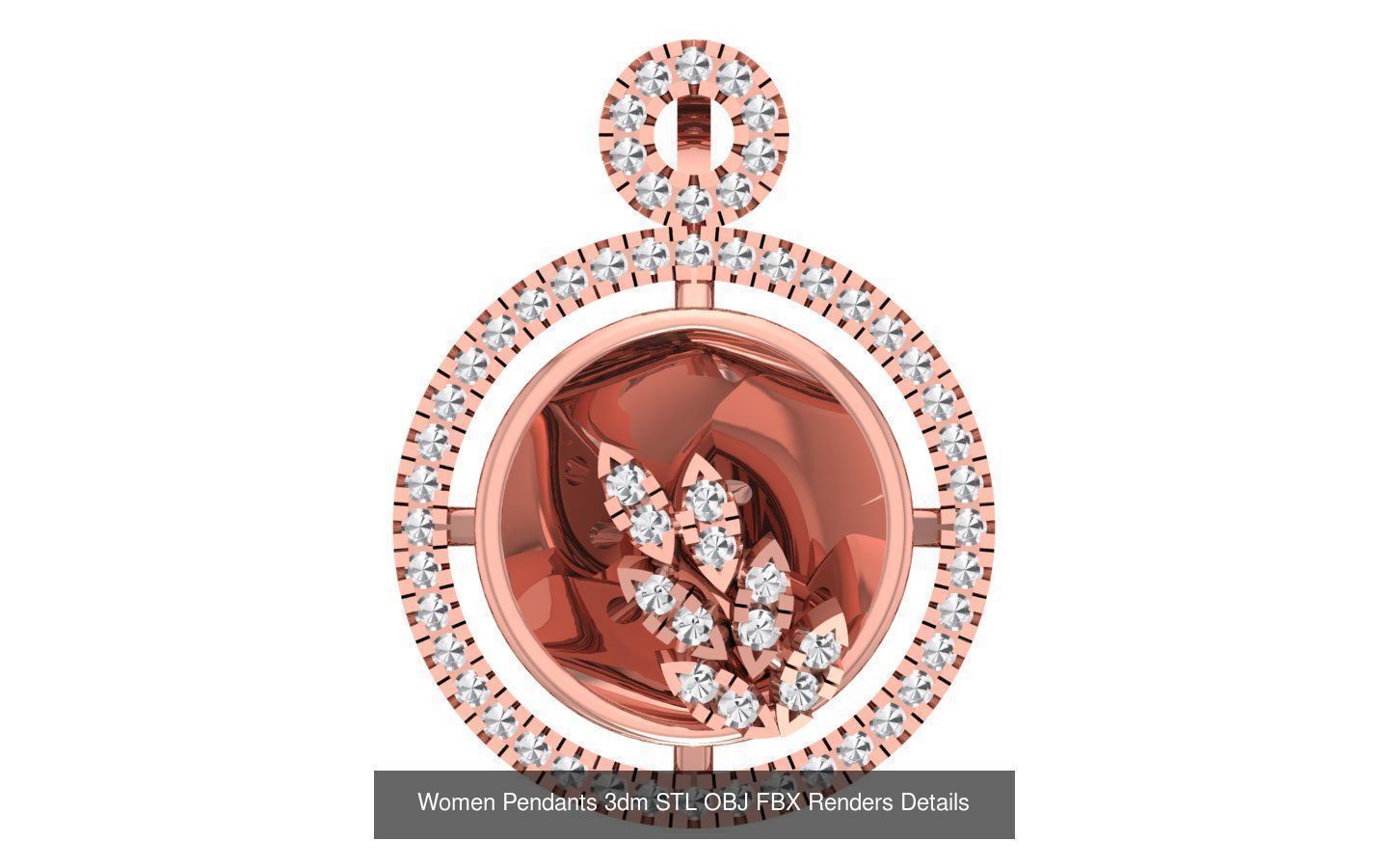 166 Women Pendants 3dm STL OBJ FBX Renders Details Collection _132
