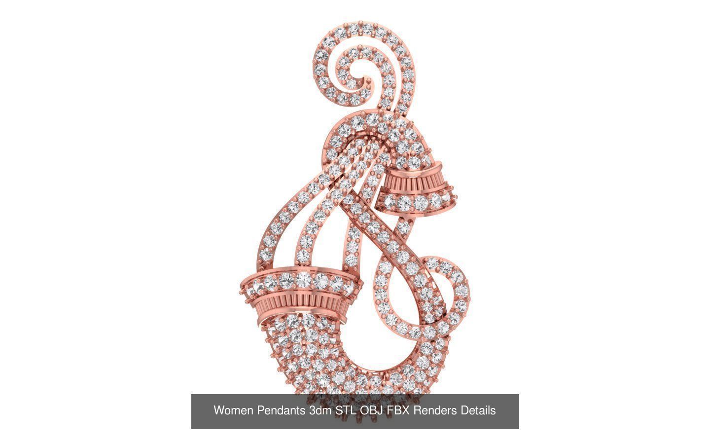 166 Women Pendants 3dm STL OBJ FBX Renders Details Collection _160