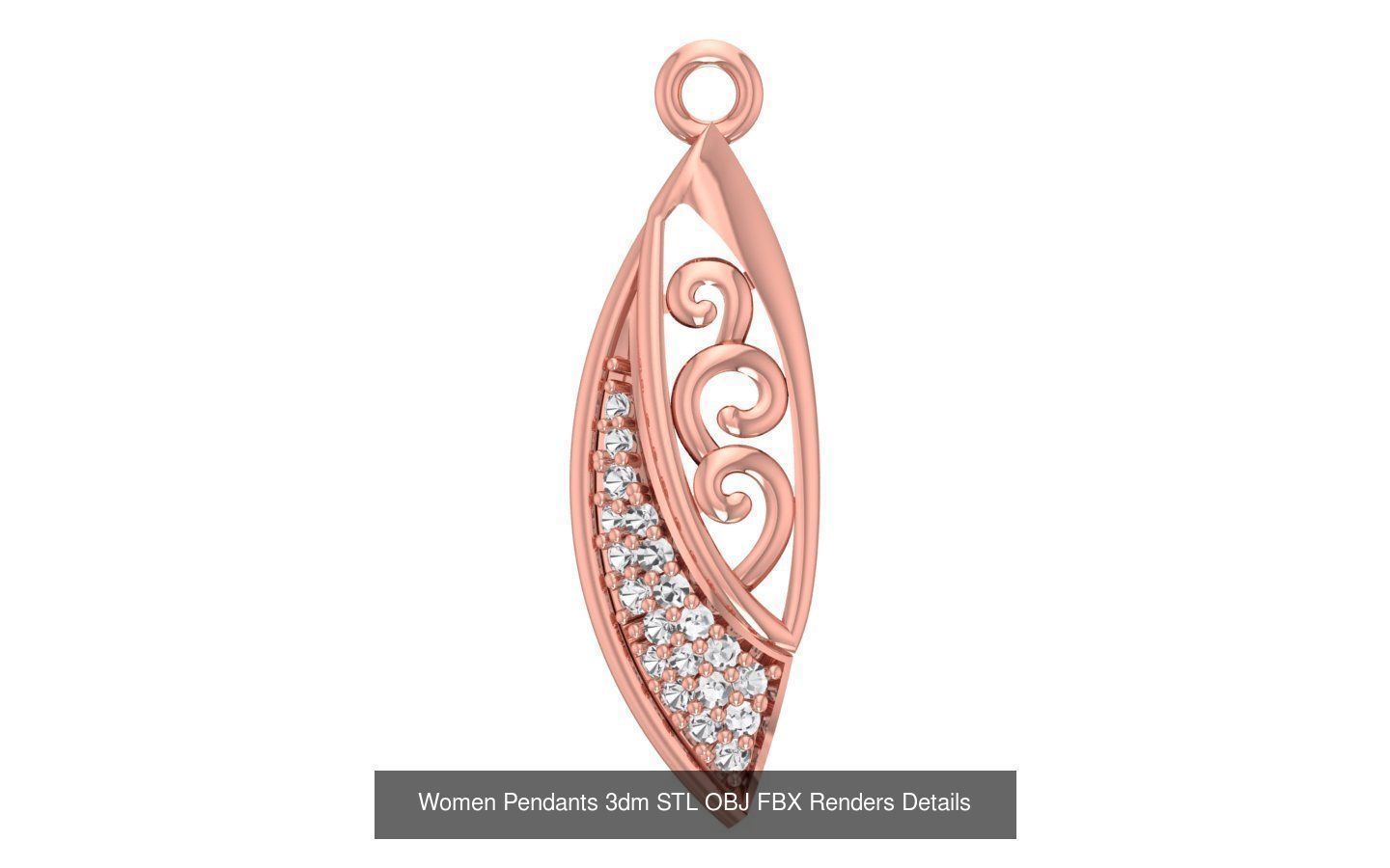 166 Women Pendants 3dm STL OBJ FBX Renders Details Collection _31
