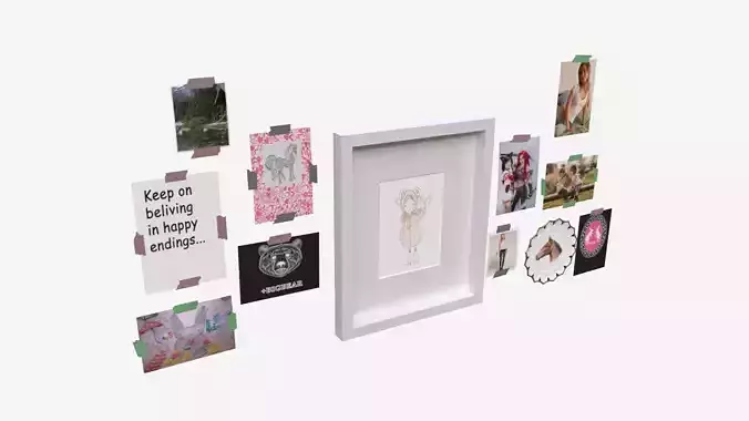 Wall decors pictures plate 3D model