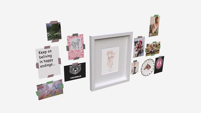 Wall decors pictures plate 3D model