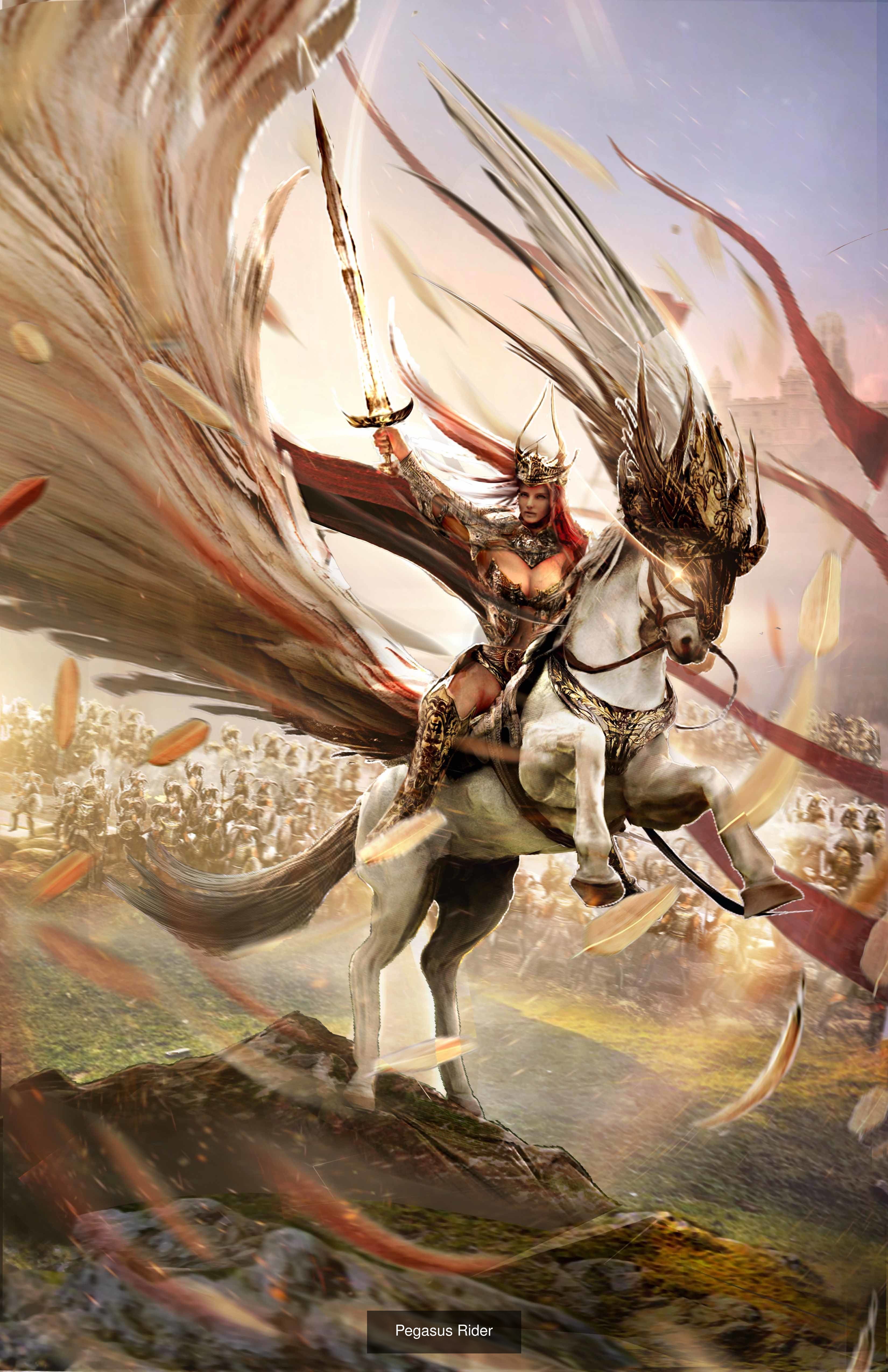 Horse collection 1 bird flying in sky _4