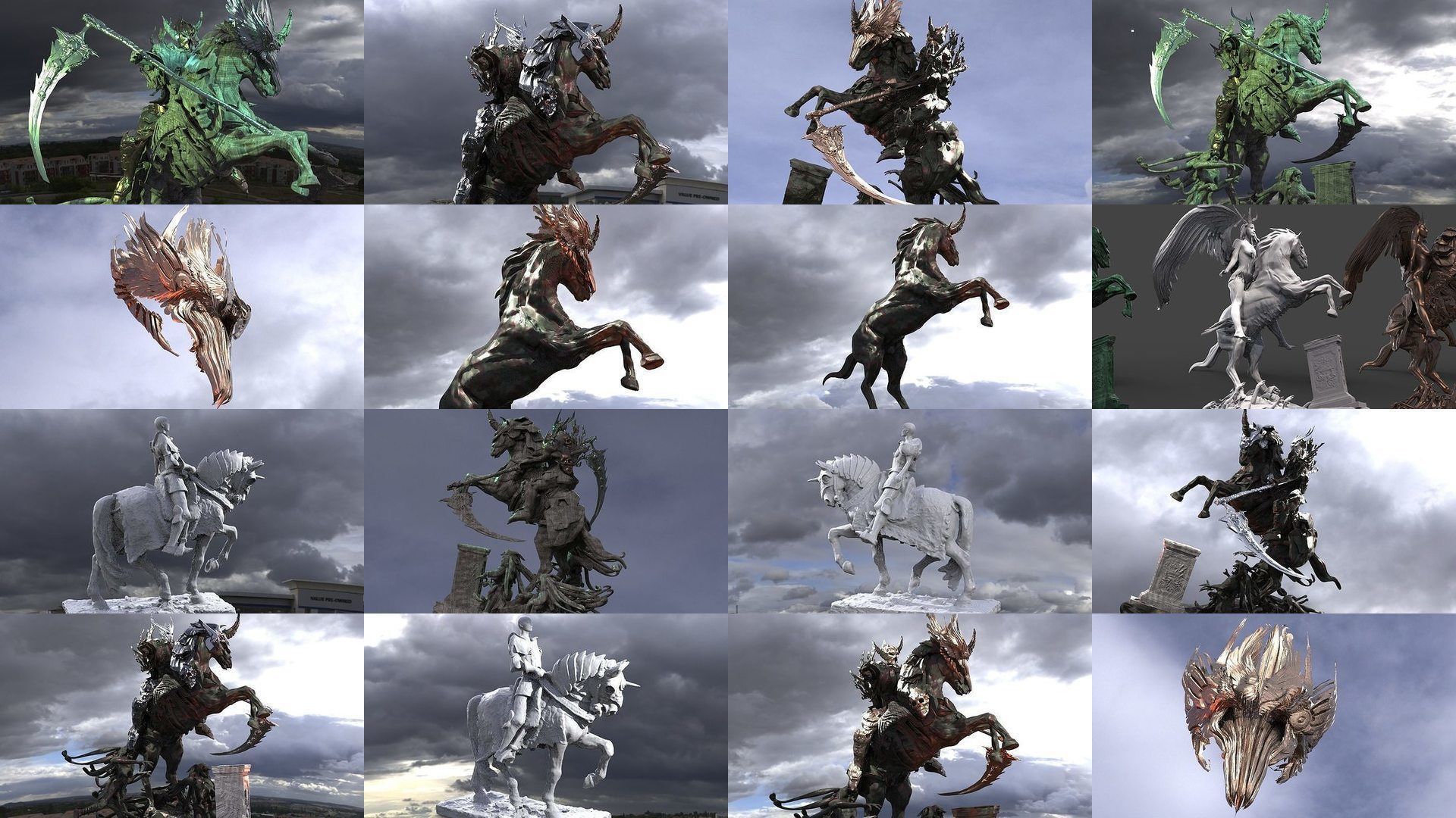 Horse collection 1 bird flying in sky _1