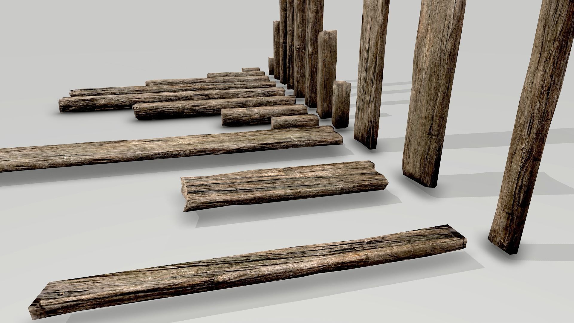 Wood Planks Low-poly 3D model_5