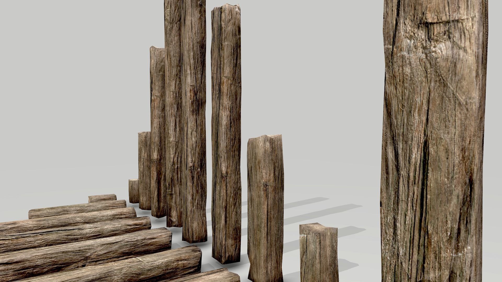 Wood Planks Low-poly 3D model_6