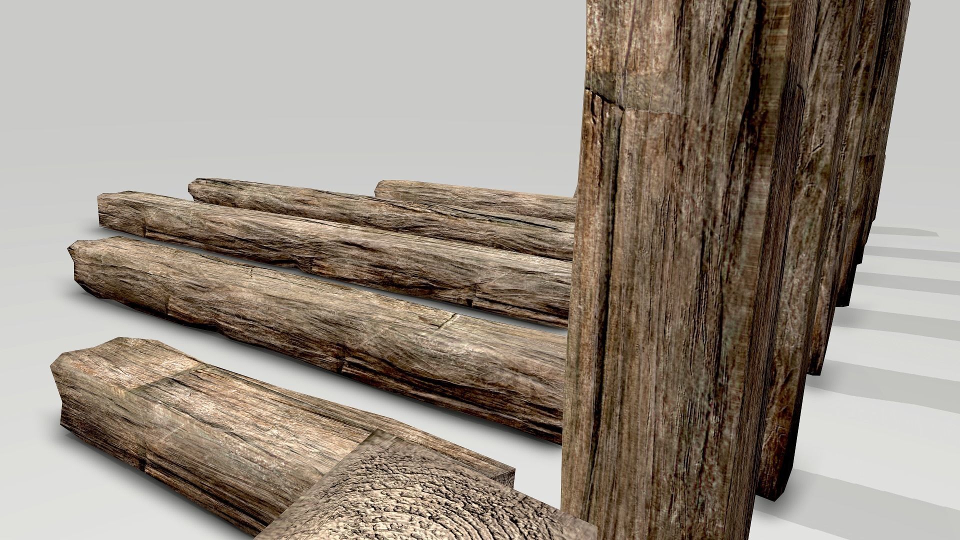 Wood Planks Low-poly 3D model_7