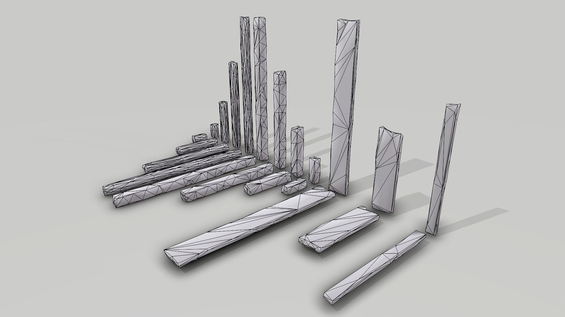 Wood Planks Low-poly 3D model_8