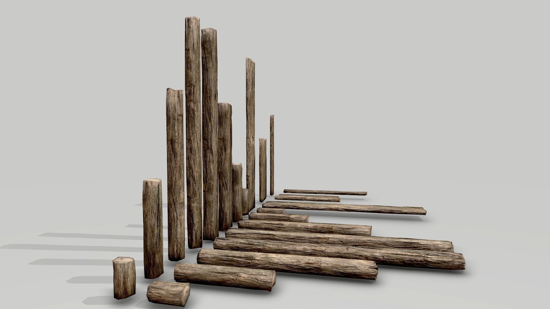 Wood Planks Low-poly 3D model_1