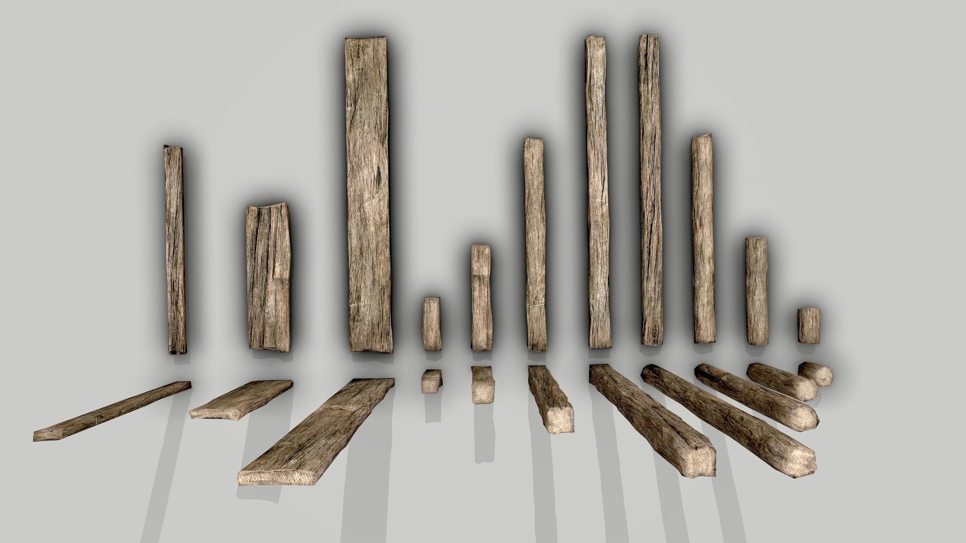 Wood Planks Low-poly 3D model_2
